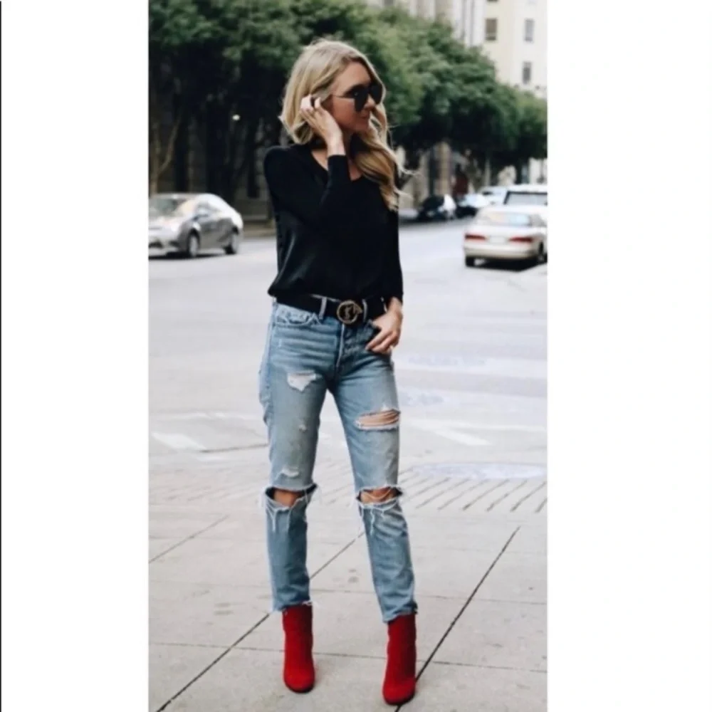 🌟❤️Barney’s New York Red Suede Boots - 🇮🇹 Made in Italy (38) - Picture 9 of 16